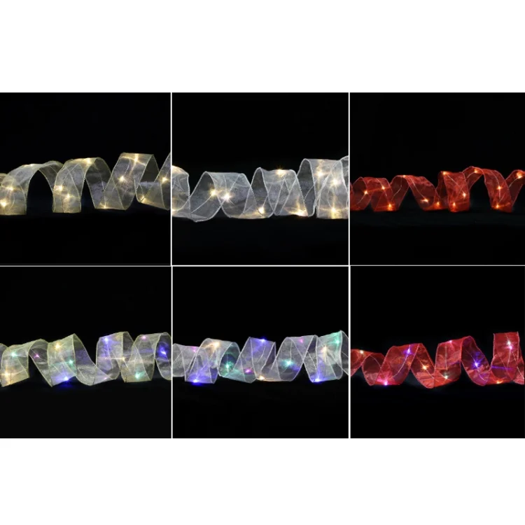TBD0602500601_B1.webp Christmas Ornament Double Light Board Yarn Ribbon String Lights - Image 2
