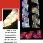 Christmas Ornament Double Light Board Yarn Ribbon String Lights - Image 4