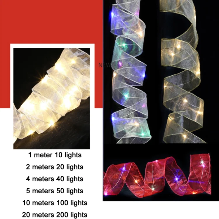 TBD0602500601_B3.webp Christmas Ornament Double Light Board Yarn Ribbon String Lights - Image 4