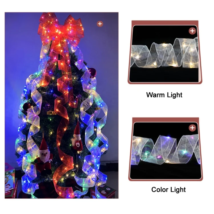 TBD0602500601_B4.webp Christmas Ornament Double Light Board Yarn Ribbon String Lights - Image 5
