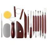 15 In 1 Pottery Tools Set Includes Clay Carving Knife & Detailing Needle Scraper Sponge Cutter - Image 2