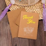 10 PCS Retro Hollow Kraft Blessing Card with Envelope