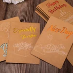 10 PCS Retro Hollow Kraft Blessing Card with Envelope - Image 2