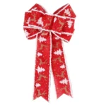 Fine Linen Plaid Christmas Bow Festive Scene Decoration