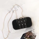 Ladies Rhinestone Evening Bag Commuter Bag Clutch Chain Shoulder Bag - Image 3