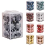 12pcs/pack 4cm Christmas Ball Special Shape + Glitter + Bright Set - Image 2