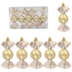 5PCS/Box Christmas Decoration Electroplating Candy Props Gift Box Props