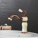 Gold-plated Copper 360-degree Rotating Basin Hot and Cold Water Faucet, Color: