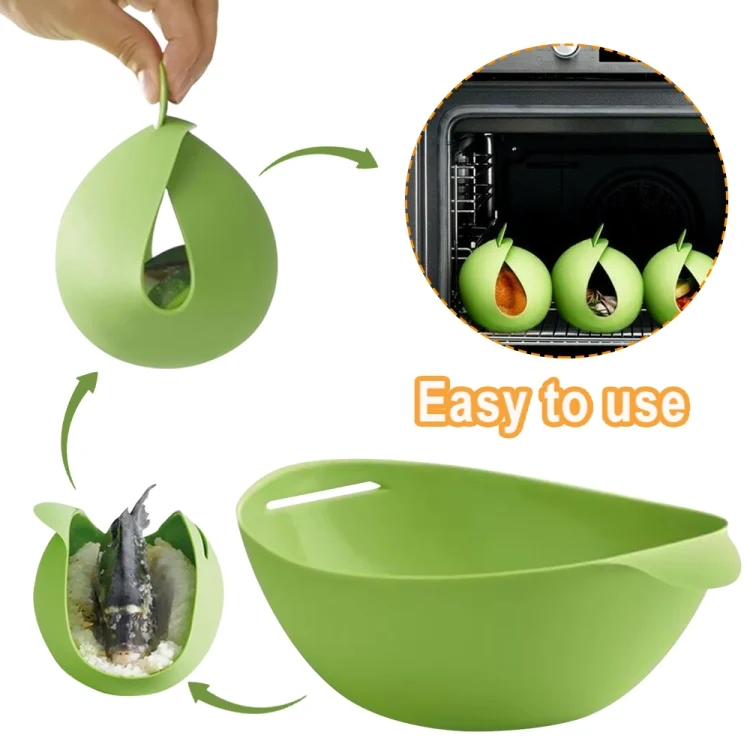TBD0602522601_B5.webp Silicone Cooking Bowl Microwave Oven Foldable Steamed Fish Bowl Salad Bowl - Image 6