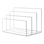 3 Grid Acrylic File Rack Transparent Storage Rack Book Display Rack - Image 2