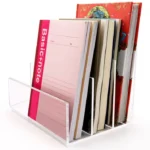 3 Grid Acrylic File Rack Transparent Storage Rack Book Display Rack - Image 5