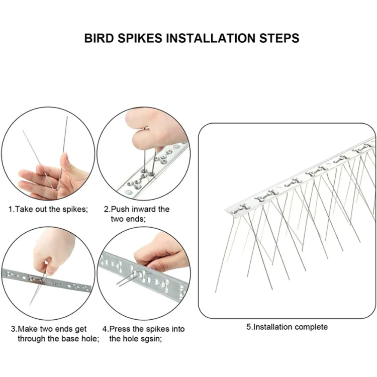TBD0602548901_B5.webp Stainless Steel Bird Repellent Thorn Anti-cat Thorn Bird Device - Image 6