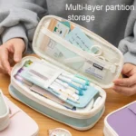 Angoo Macaron Double-layer Retractable Large-capacity Pencil Case Stationery Box - Image 4