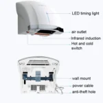 Interhasa  220V 1800W Hot and Cold Switching Electric Hand Dryer,Model: - Image 5
