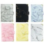A6 Binder Budget Book Marbled Notebook PU Leather Binder - Image 2
