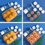 2 PCS Moon Festival Round Hand-Pressed Pastry Mold Baking Tools, Model: - Image 5