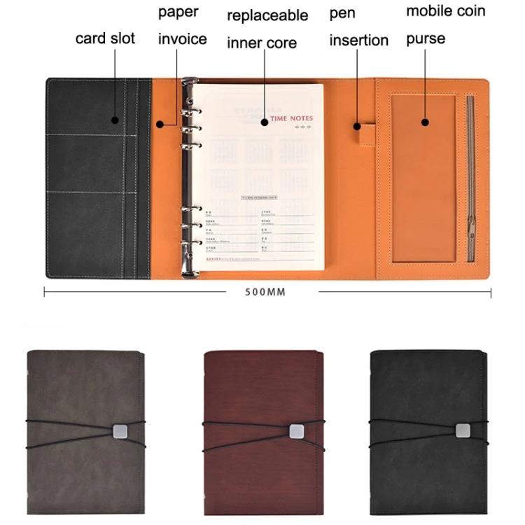 TBD0602583101_B3.webp A5 Business Loose-leaf Notebook Office Stationery Leather PU Notepad - Image 4