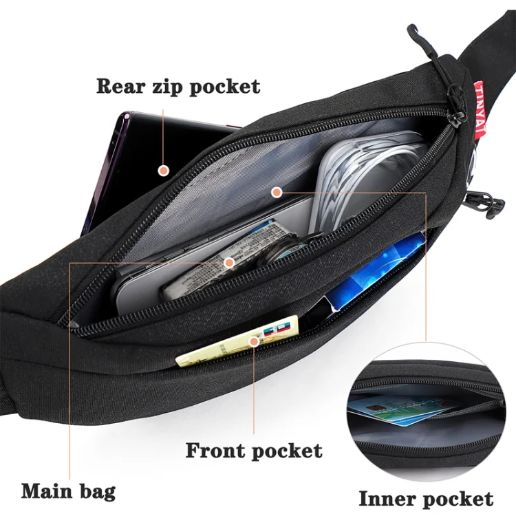 TBD0602596501_B4.webp TINYAT T2003 Outdoor Sports Nylon Waterproof Mobile Phone Waist Bags - Image 5
