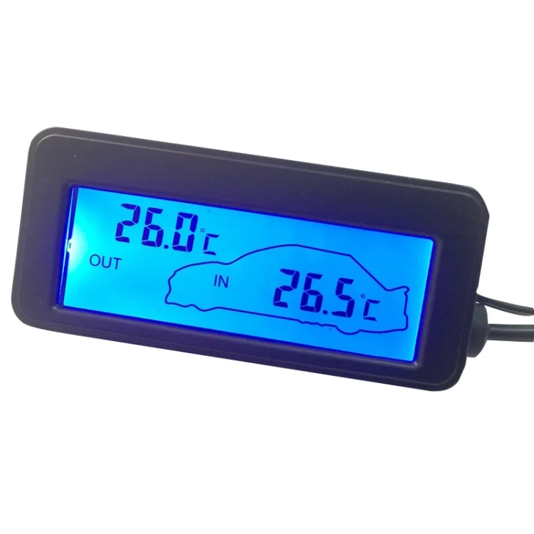 Car Inside and Outside Backlit Mini Digital Thermometer