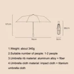 Small Fresh Automatic Umbrella Gold Glue Fabric Tri-fold Parasol - Image 6