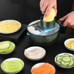 6 In 1 Hand-guard Vegetable Cutter with Water Filter and Storage Function - Image 6