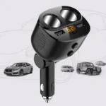 Car Charger With Switch Double Cigarette Hole Car Socket - Image 2