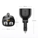Car Charger With Switch Double Cigarette Hole Car Socket - Image 3