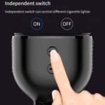 Car Charger With Switch Double Cigarette Hole Car Socket - Image 5
