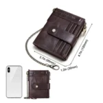 HUMERPAUL BP896 RFID Anti-Theft Brush Dual Zipper Leather Wallet Multi-Card Men Purse - Image 3