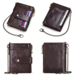 HUMERPAUL BP896 RFID Anti-Theft Brush Dual Zipper Leather Wallet Multi-Card Men Purse - Image 5