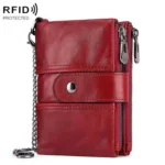 BP804 RFID Anti-Theft Wallet Multi-Function Buckle Zipper Retro Leisure Coin Purse