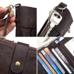 BP804 RFID Anti-Theft Wallet Multi-Function Buckle Zipper Retro Leisure Coin Purse - Image 5