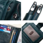 BP804 RFID Anti-Theft Wallet Multi-Function Buckle Zipper Retro Leisure Coin Purse - Image 6