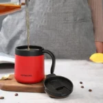 Round Bottom Flip Lid Office Cup Drinking Cup With Handle - Image 4