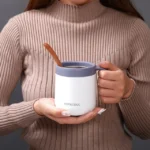 Round Bottom Flip Lid Office Cup Drinking Cup With Handle - Image 5