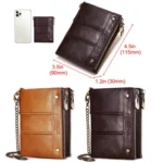 HUMERPAULBP926 RFID Anti-Magnetic Wallet Men Double Zipper Coin Purse - Image 2