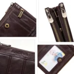HUMERPAULBP926 RFID Anti-Magnetic Wallet Men Double Zipper Coin Purse - Image 4