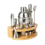 BY-F12 Semicircle Wooden Base Bar Shaker Set, Spec: - Image 2
