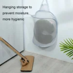 Household Folding Wall Mounted Dirty Basket, Color: Gray Net - Image 3