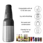 12oz 304 Stainless Steel Vacuum Insulated Thermal Cups For Can Beer Cooler - Image 4