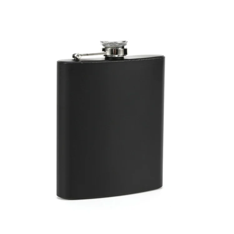TBD0602630901.webp 304 Stainless Steel Matte Black Paint Flagon Whiskey Vodka Wine Pot Hip Flask - Image 1