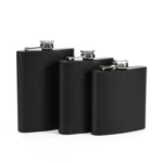 304 Stainless Steel Matte Black Paint Flagon Whiskey Vodka Wine Pot Hip Flask - Image 2