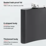 304 Stainless Steel Matte Black Paint Flagon Whiskey Vodka Wine Pot Hip Flask - Image 5