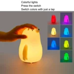 LED Small Night Light Cartoon Bear Pat Light Colorful Atmosphere Lights - Image 5