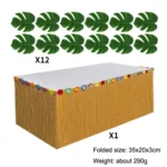 Hawaiian Tassel Table Skirt Simulation Turtle Leaf Festival Party Scene Table Arrangement Props - Image 2
