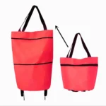 Portable Shopping Cart Foldable Tote With Wheels