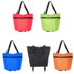 Portable Shopping Cart Foldable Tote With Wheels - Image 2