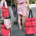 Portable Shopping Cart Foldable Tote With Wheels - Image 5