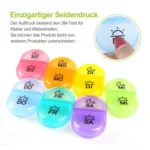 Week 14 Grids Rainbow Portable Plastic Compartment Medicine Box - Image 4