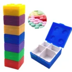 SD-J-406 28 Grids Portable Colorful Compartment Detachable Plastic Building Block Pill Box - Image 2